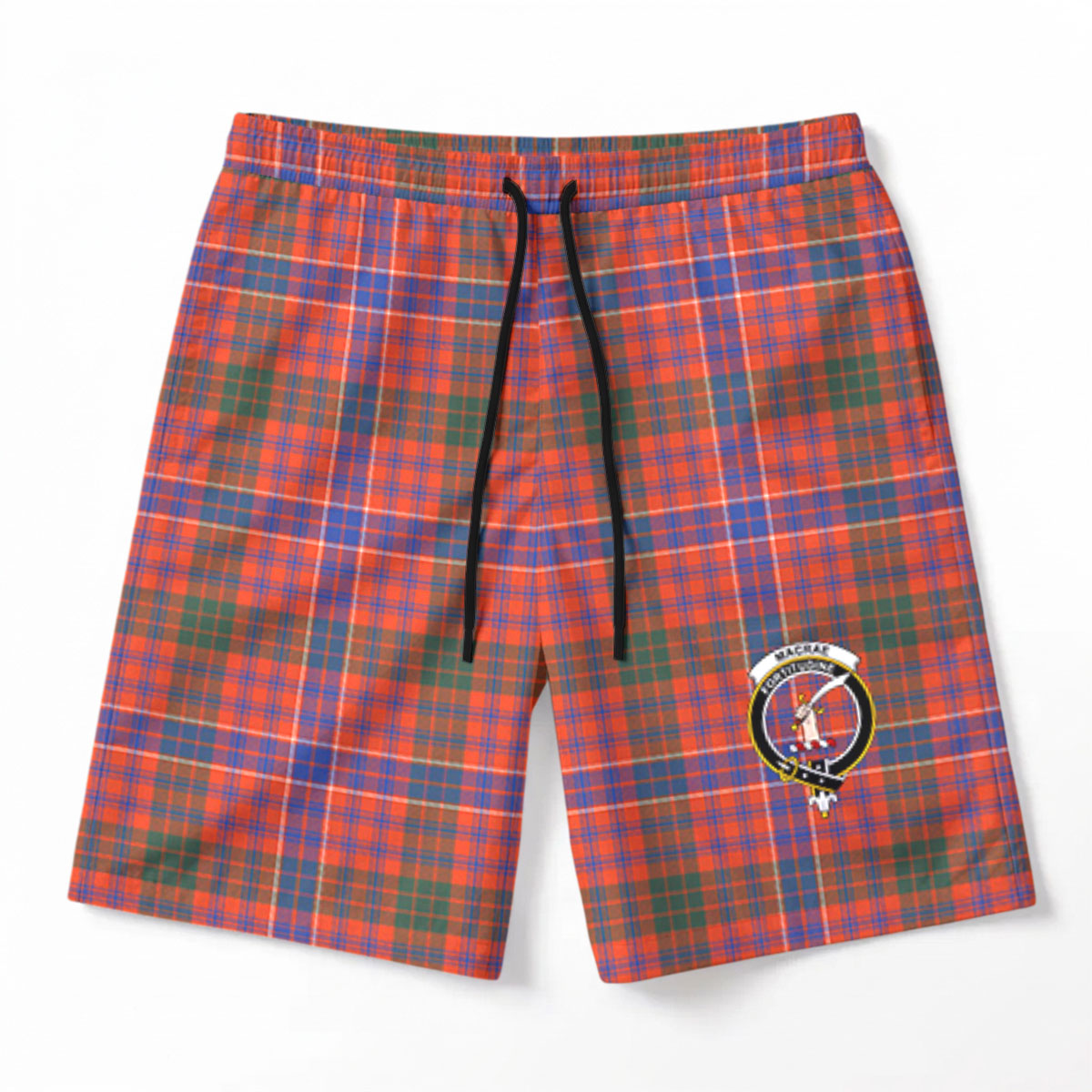 MacRae Ancient Tartan Crest Men's Beach Shorts