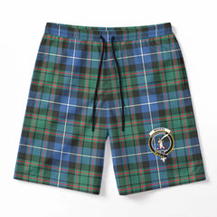 MacRae Hunting Ancient Tartan Crest Men's Beach Shorts