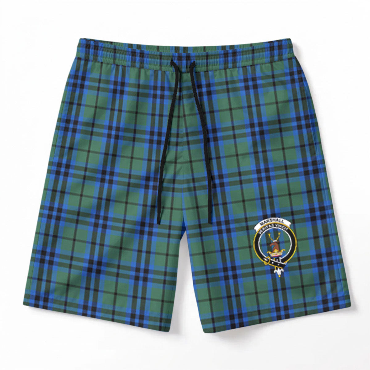 Marshall Tartan Crest Men's Beach Shorts