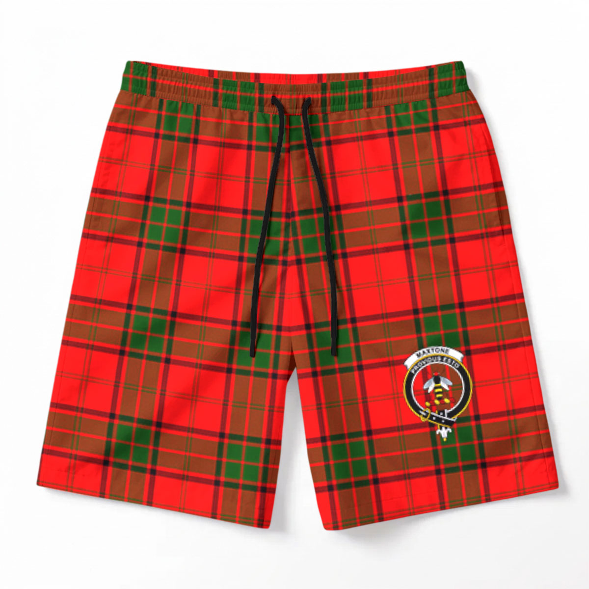 Maxtone Tartan Crest Men's Beach Shorts