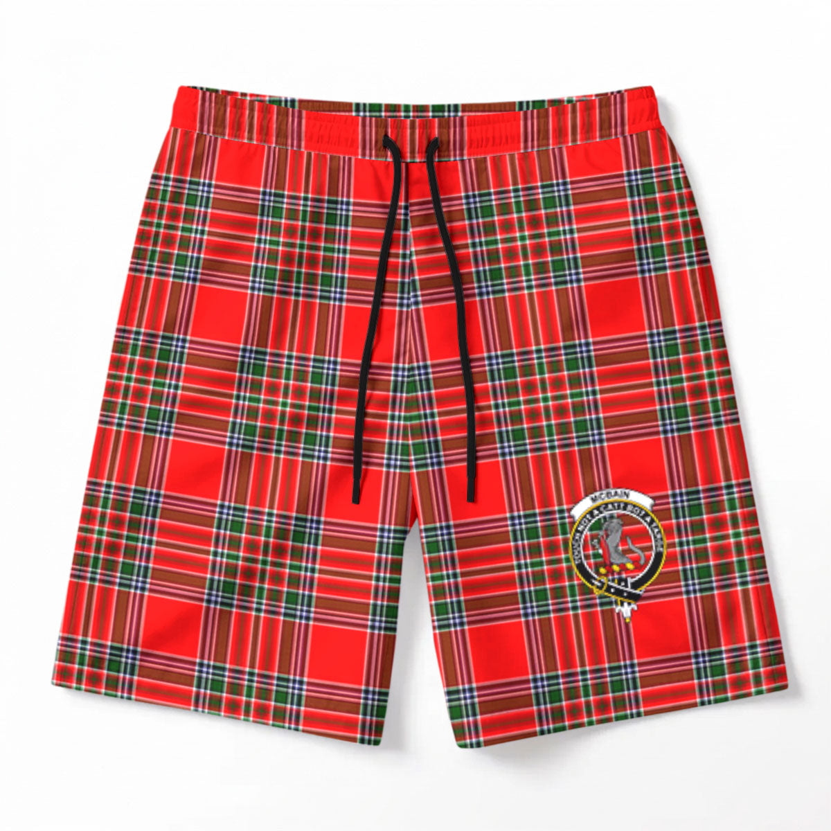 McBain Tartan Crest Men's Beach Shorts