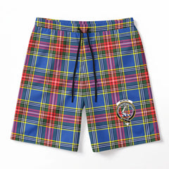 McBeth Modern Tartan Crest Men's Beach Shorts