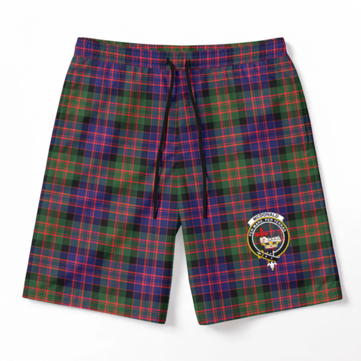McDonald Modern Tartan Crest Men's Beach Shorts