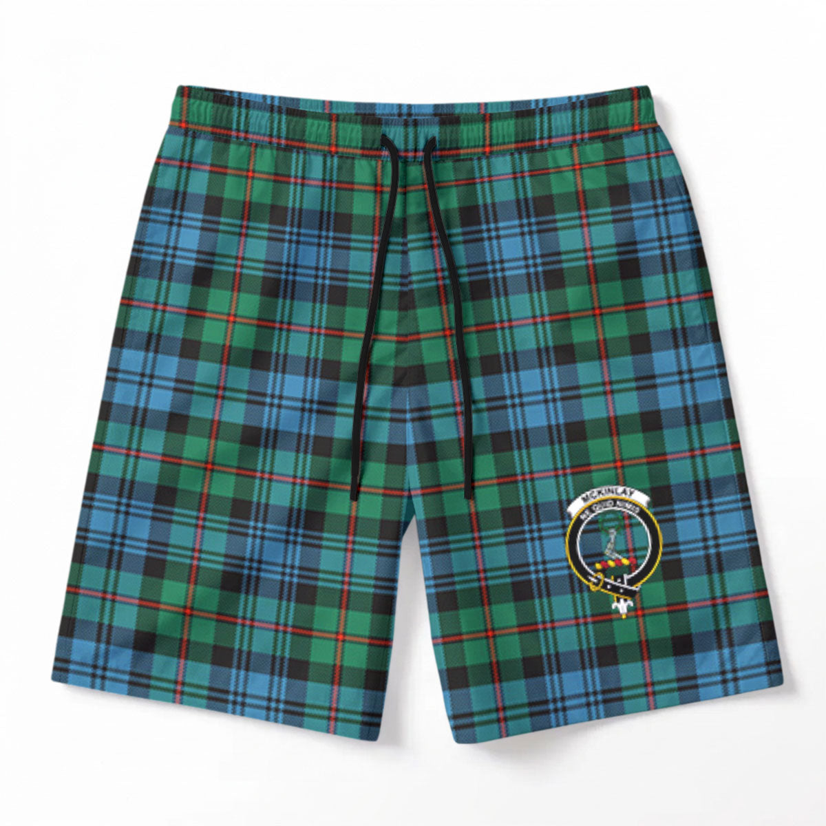 McKinlay Ancient Tartan Crest Men's Beach Shorts