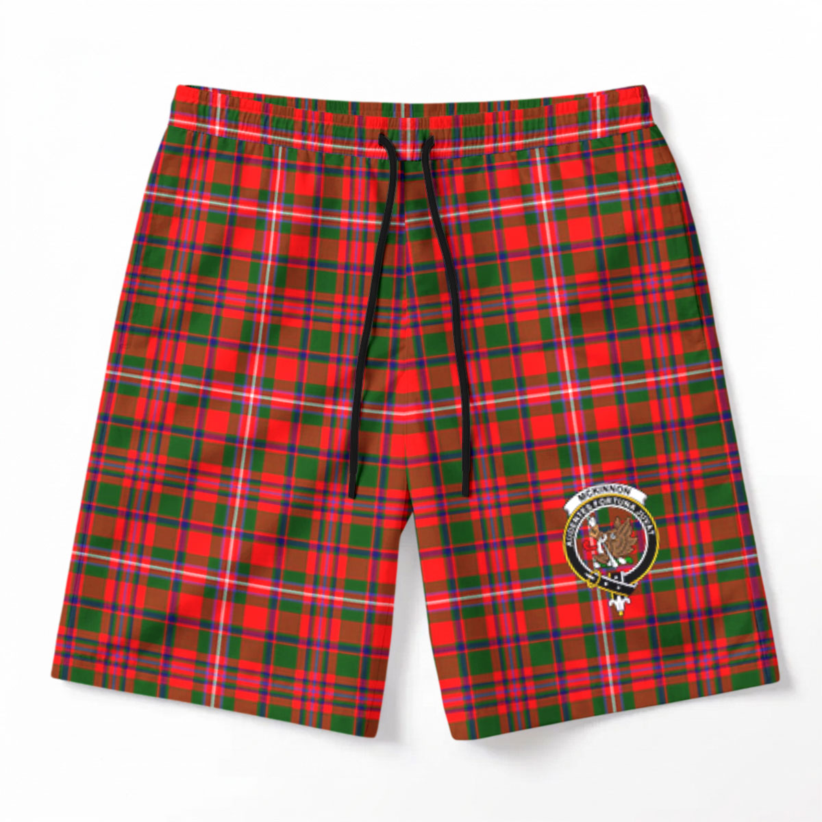 McKinnon Modern Tartan Crest Men's Beach Shorts