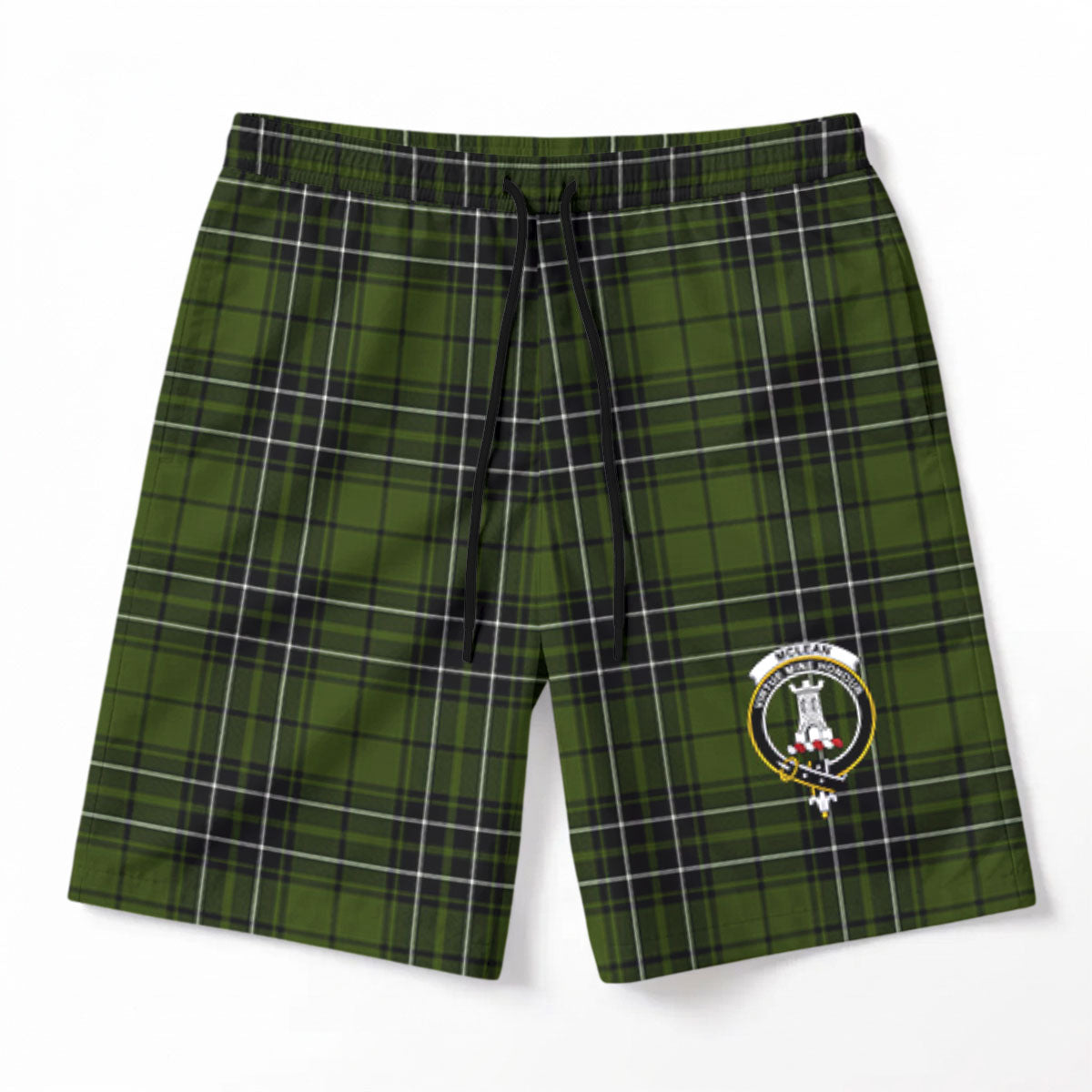 McLean Hunting Tartan Crest Men's Beach Shorts