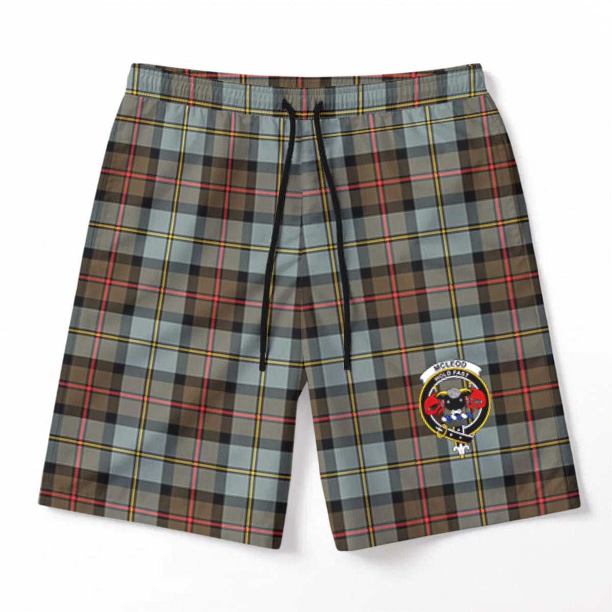 McLeod of Harris Weathered Tartan Crest Men's Beach Shorts