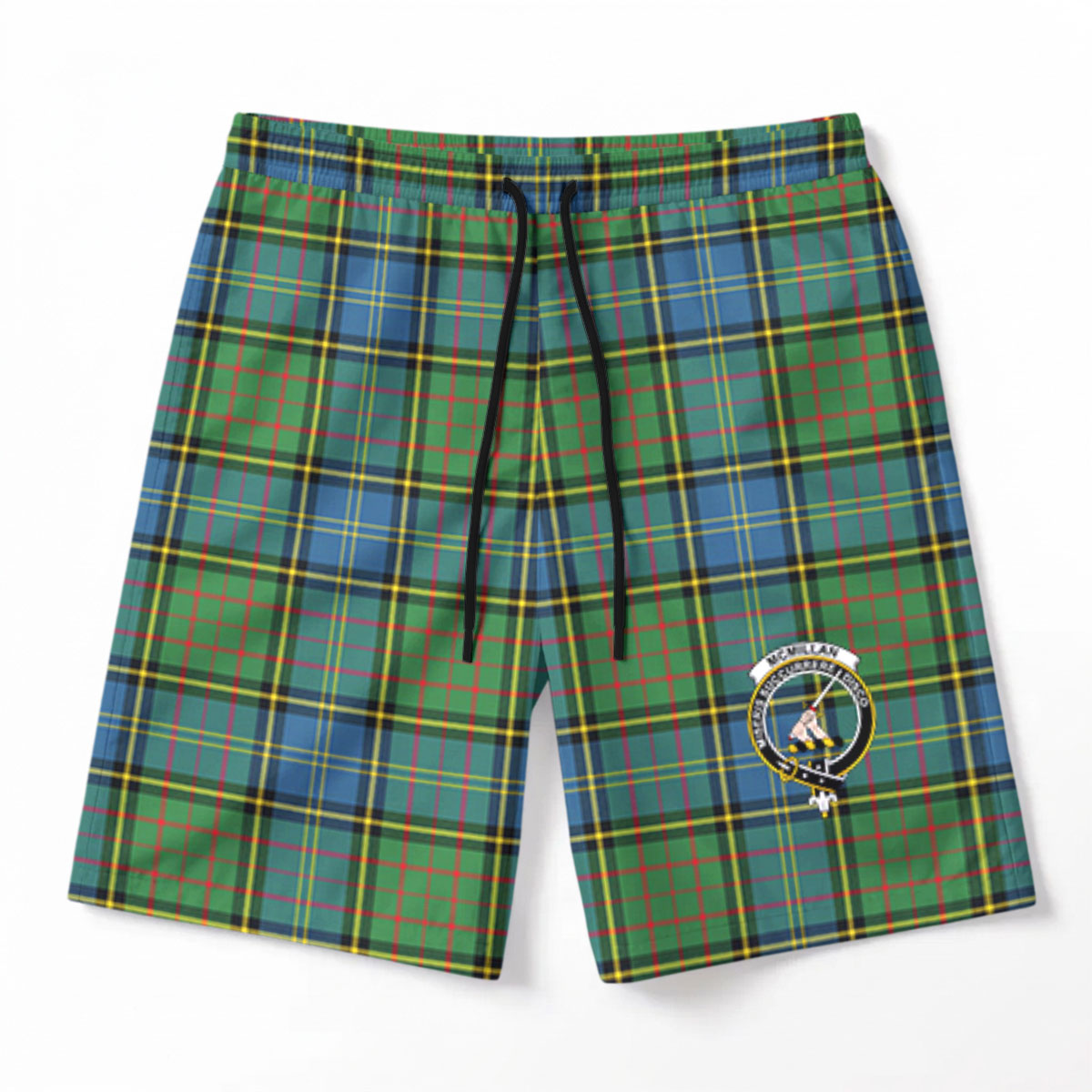 McMillan Hunting Ancient Tartan Crest Men's Beach Shorts