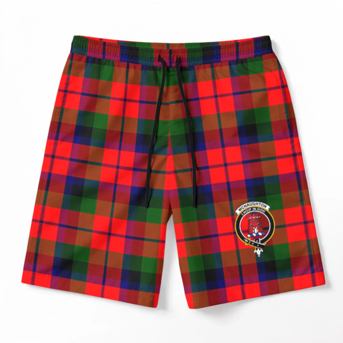 McNaughton Modern Tartan Crest Men's Beach Shorts