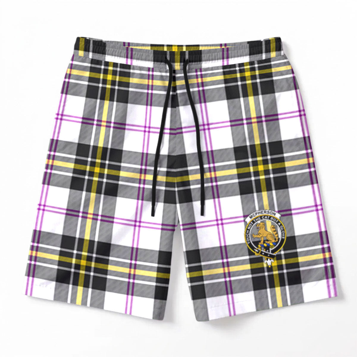 McPherson Dress Modern Tartan Crest Men's Beach Shorts