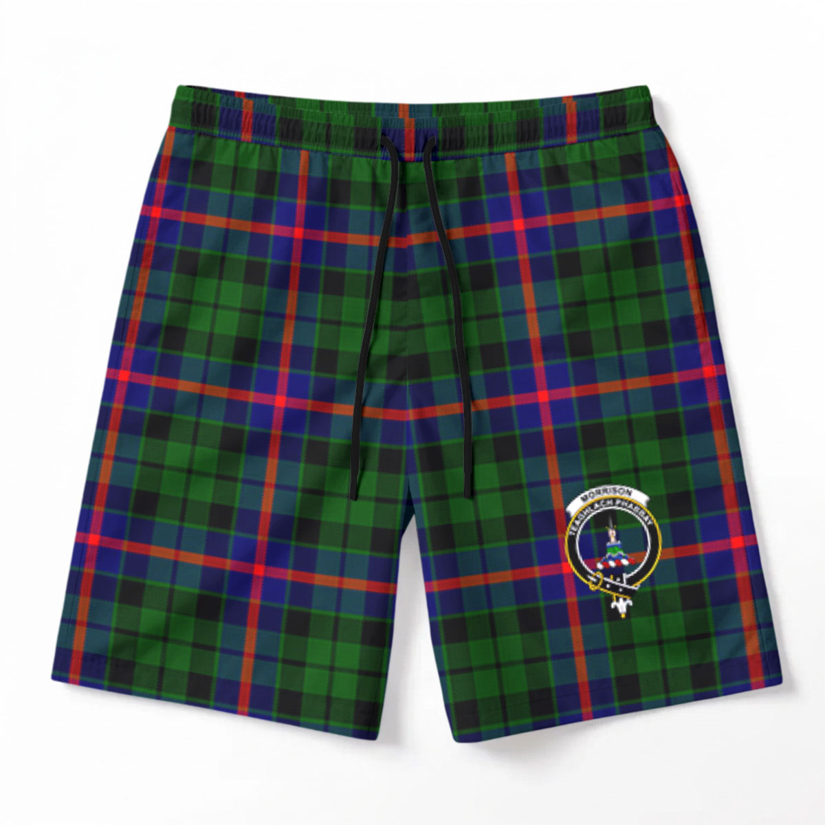 Morrison Modern Tartan Crest Men's Beach Shorts