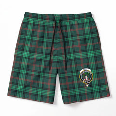 Ross Hunting Modern Tartan Crest Men's Beach Shorts