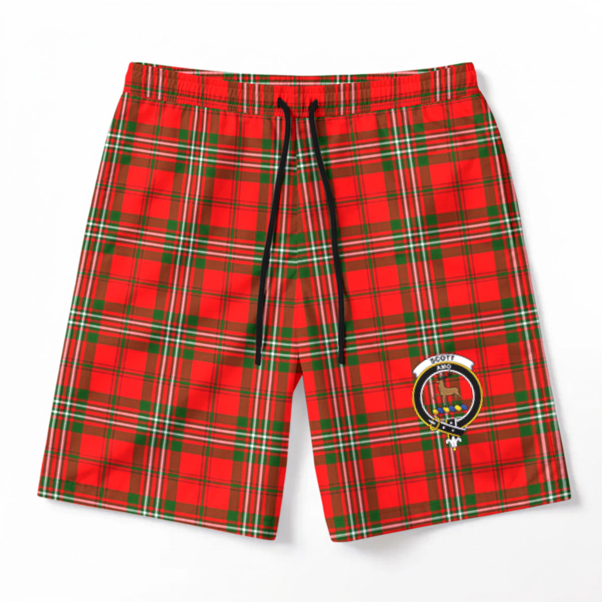 Scott Modern Tartan Crest Men's Beach Shorts