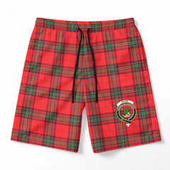 Seton Modern Tartan Crest Men's Beach Shorts