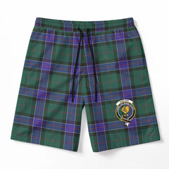 Sinclair Hunting Modern Tartan Crest Men's Beach Shorts