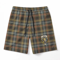 Stewart Hunting Weathered Tartan Crest Men's Beach Shorts