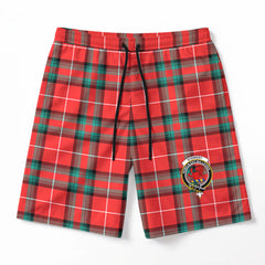 Stewart (Stuart) of Bute Tartan Crest Men's Beach Shorts