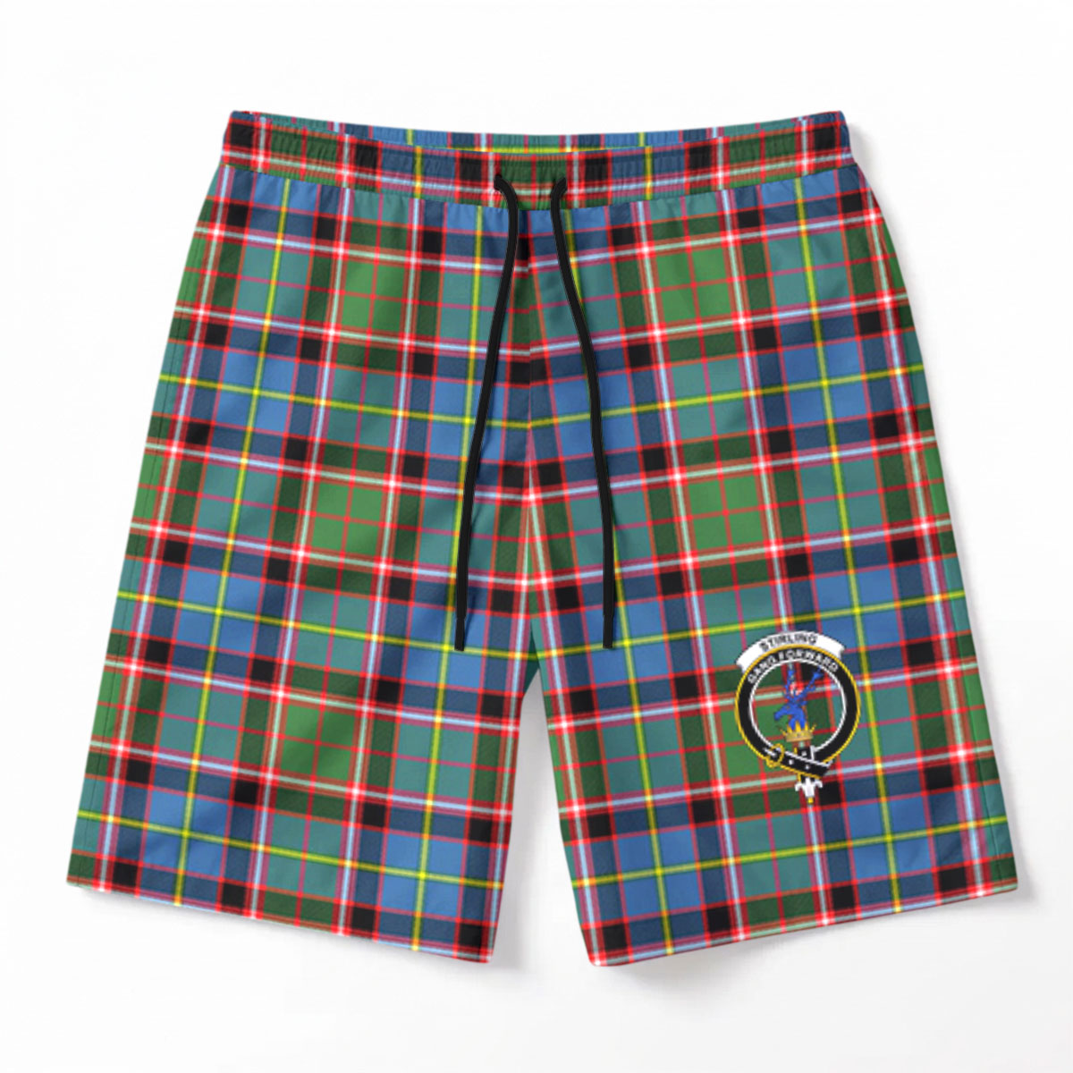 Stirling (of Cadder-Present Chief) Tartan Crest Men's Beach Shorts