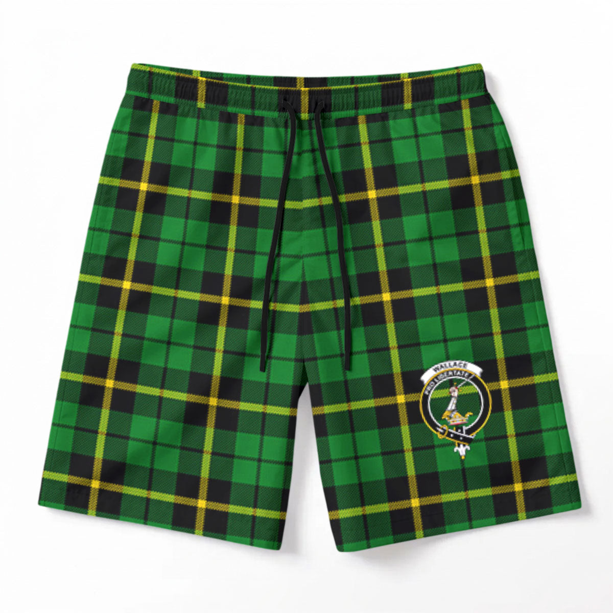 Wallace Hunting Modern Tartan Crest Men's Beach Shorts