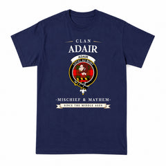 Adair Modern Tartan Crest Mischief and Mayhem T-shirt