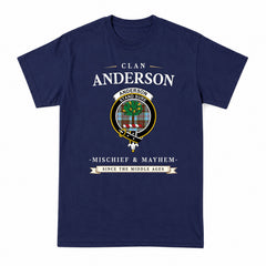 Anderson Ancient Tartan Crest Mischief and Mayhem T-shirt