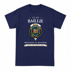 Baillie Ancient Tartan Crest Mischief and Mayhem T-shirt