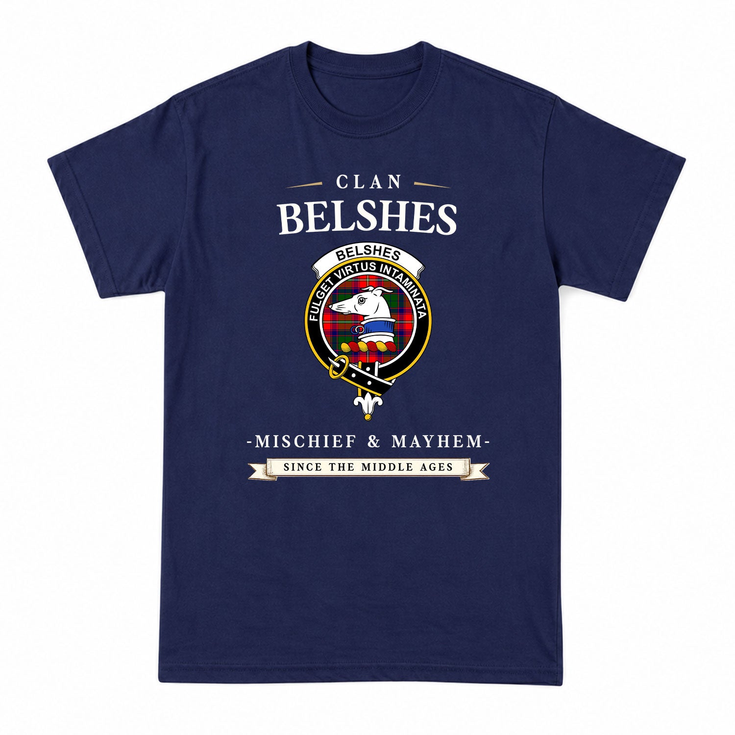Belshes Tartan Crest Mischief and Mayhem T-shirt