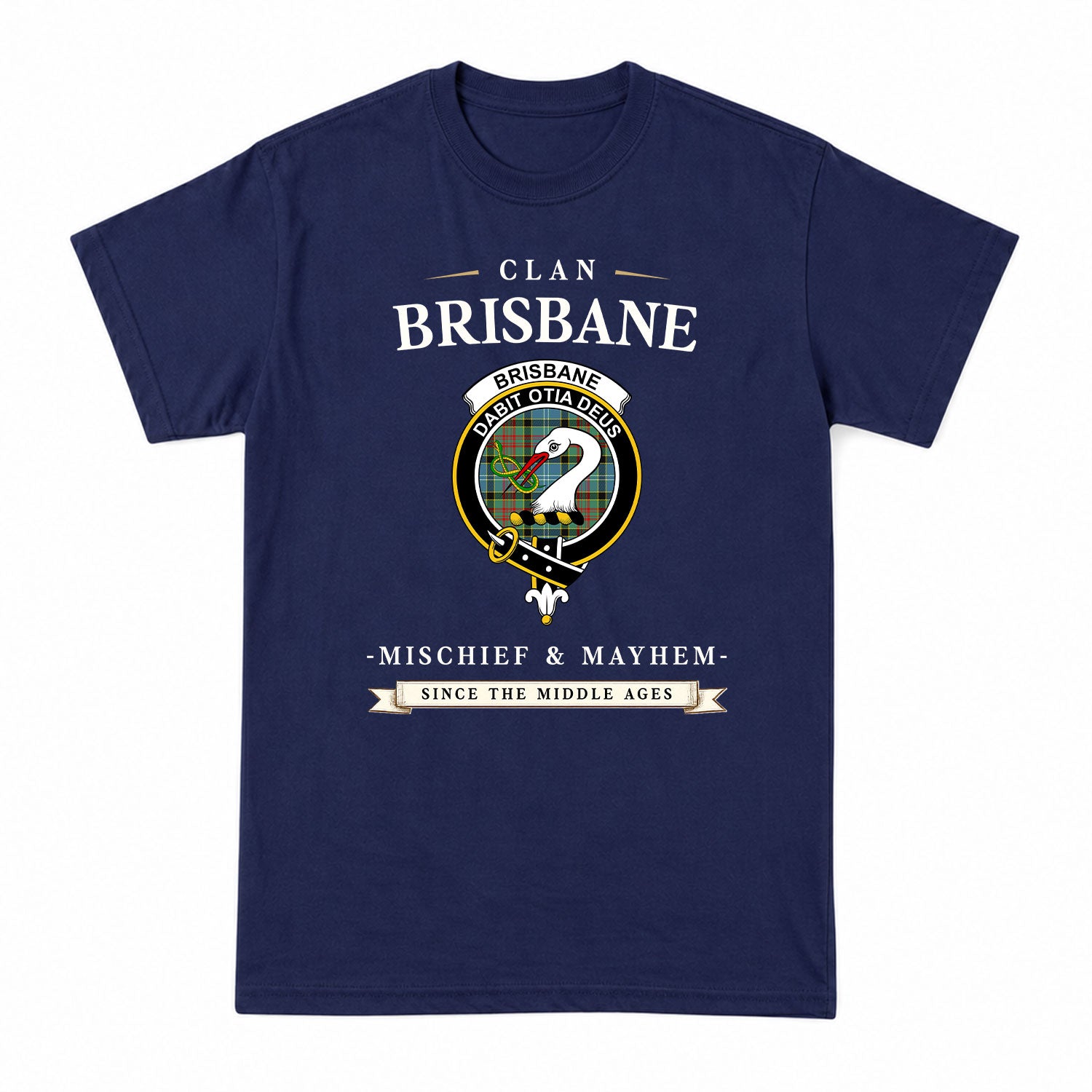 Brisbane Tartan Crest Mischief and Mayhem T-shirt
