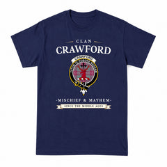 Crawford Ancient Tartan Crest Mischief and Mayhem T-shirt