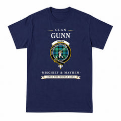 Gunn Ancient Tartan Crest Mischief and Mayhem T-shirt