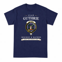 Guthrie Modern Tartan Crest Mischief and Mayhem T-shirt