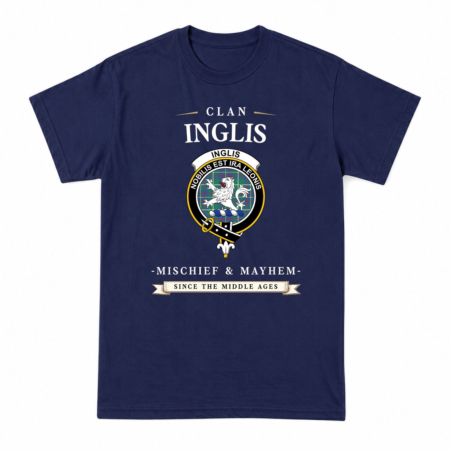 Inglis Ancient Tartan Crest Mischief and Mayhem T-shirt