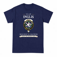 Inglis Modern Tartan Crest Mischief and Mayhem T-shirt
