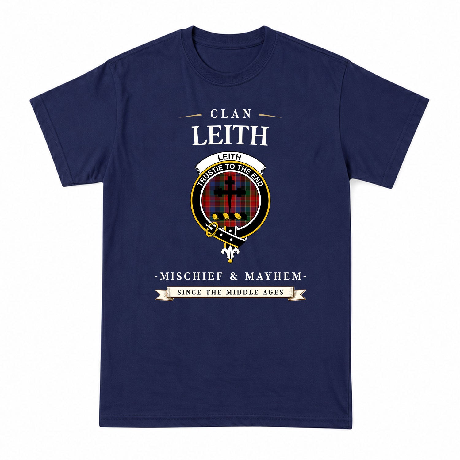Leith Tartan Crest Mischief and Mayhem T-shirt