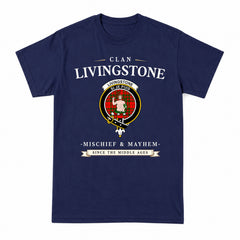 Livingstone Tartan Crest Mischief and Mayhem T-shirt