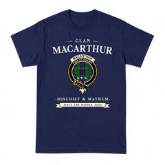 MacArthur - Milton Tartan Crest Mischief and Mayhem T-shirt
