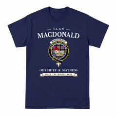 MacDonald Ancient Tartan Crest Mischief and Mayhem T-shirt