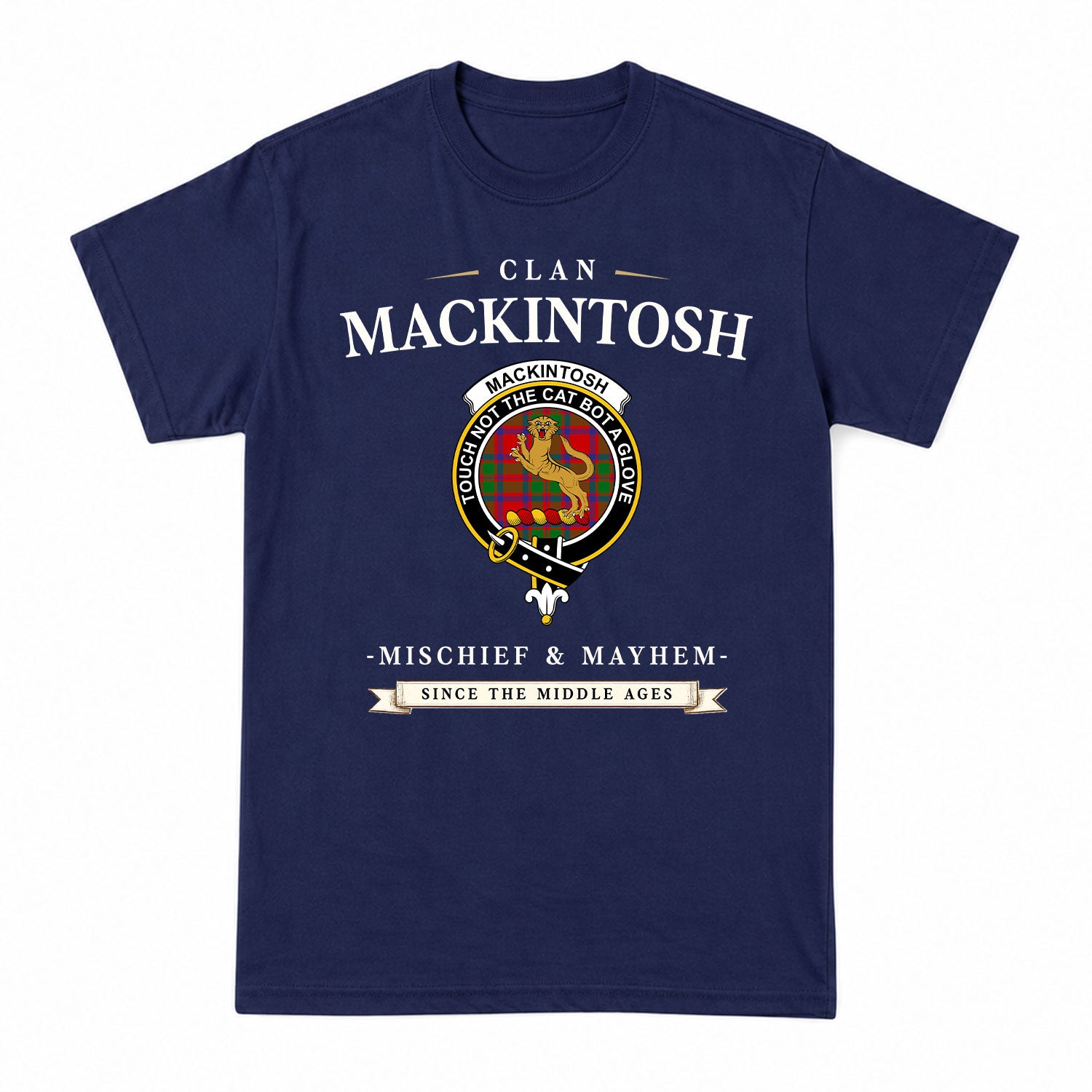 MacKintosh Modern Tartan Crest Mischief and Mayhem T-shirt
