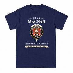 MacNab Ancient Tartan Crest Mischief and Mayhem T-shirt