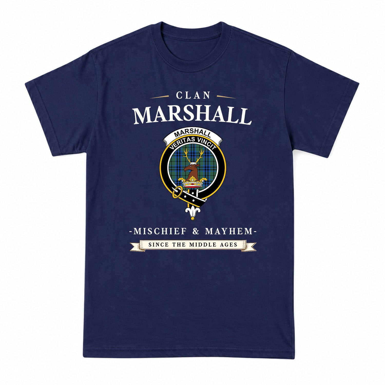 Marshall Tartan Crest Mischief and Mayhem T-shirt