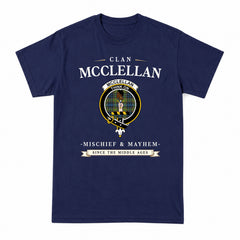 McClellan Ancient Tartan Crest Mischief and Mayhem T-shirt