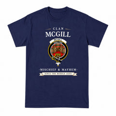 McGill Modern Tartan Crest Mischief and Mayhem T-shirt