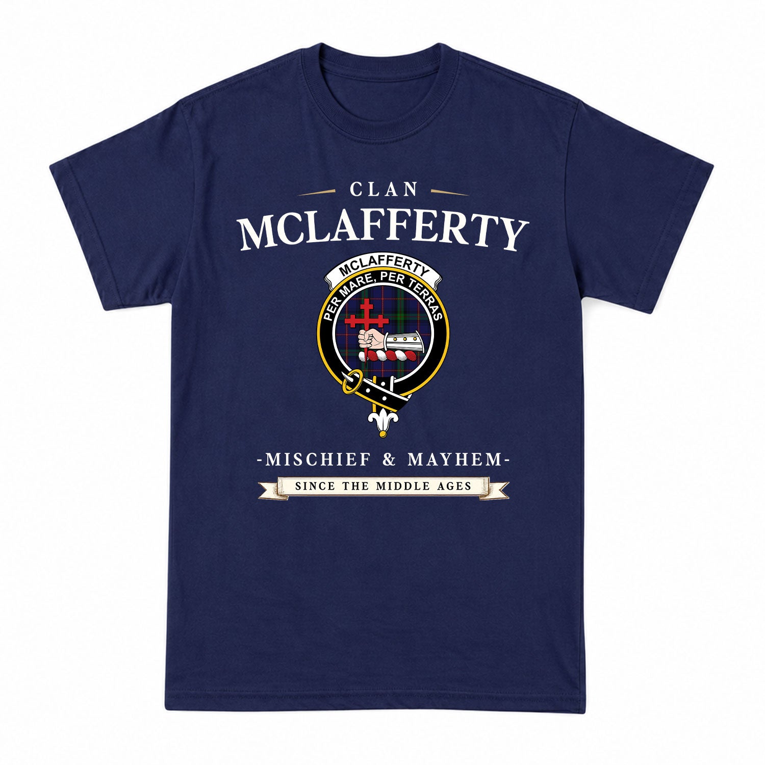 McLafferty Tartan Crest Mischief and Mayhem T-shirt