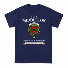 Middleton Modern Tartan Crest Mischief and Mayhem T-shirt