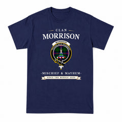 Morrison Modern Tartan Crest Mischief and Mayhem T-shirt