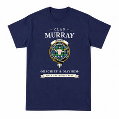 Murray of Atholl Ancient Tartan Crest Mischief and Mayhem T-shirt