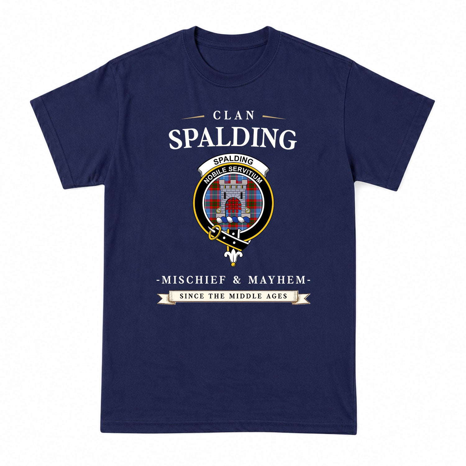 Spalding Tartan Crest Mischief and Mayhem T-shirt