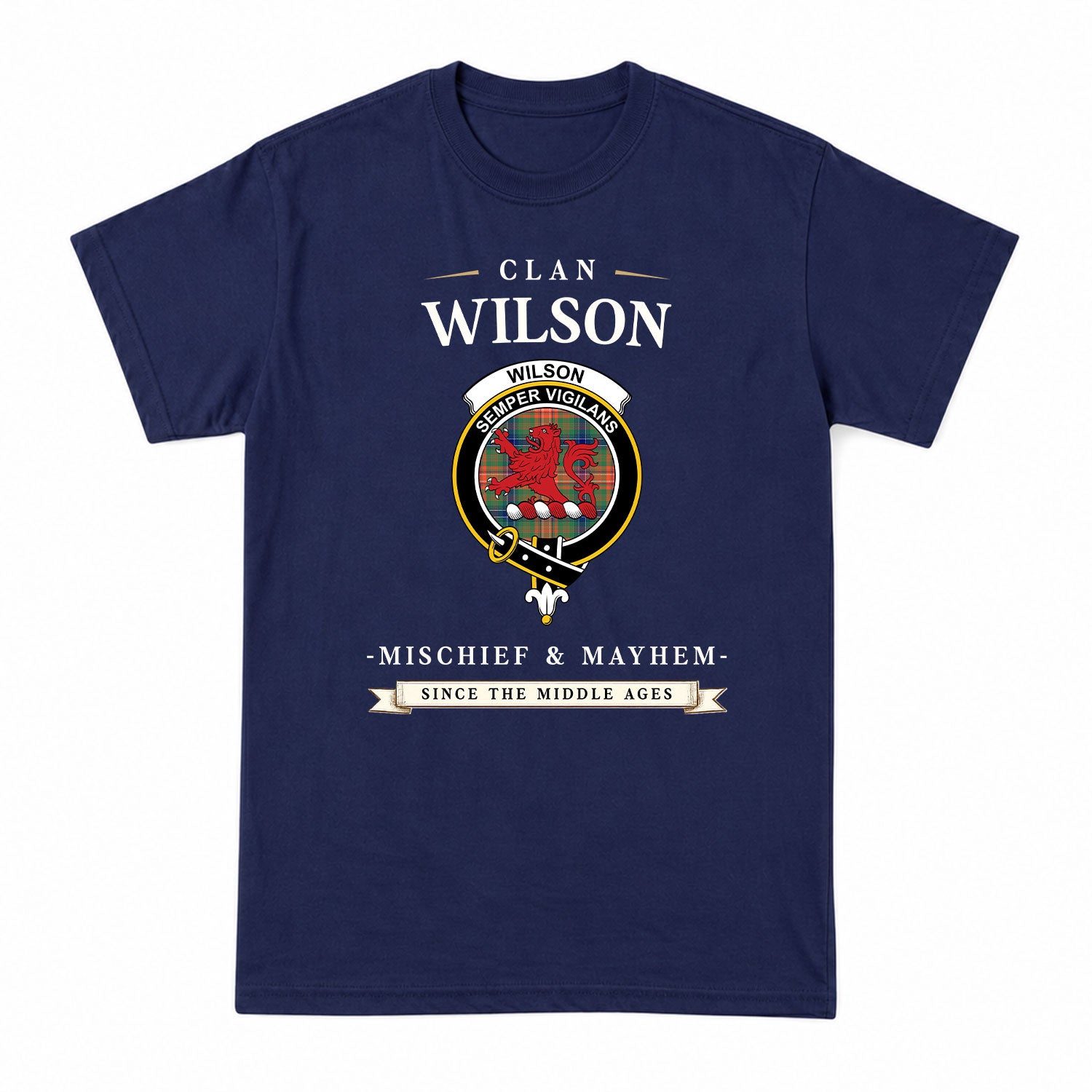 Wilson Ancient Tartan Crest Mischief and Mayhem T-shirt