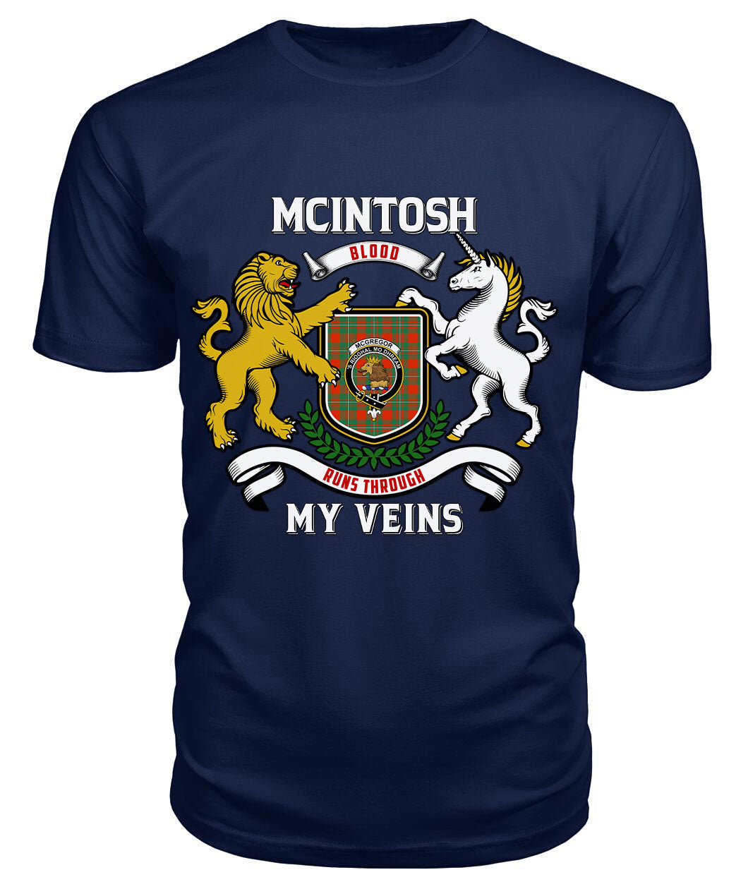 McGregor Ancient Tartan Crest 2D T-shirt - Blood Runs Through My Veins Style