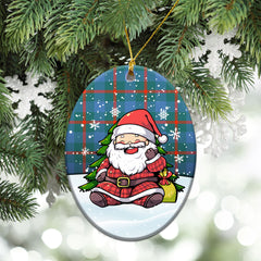 Agnew Ancient Tartan Christmas Ceramic Ornament - Scottish Santa Style